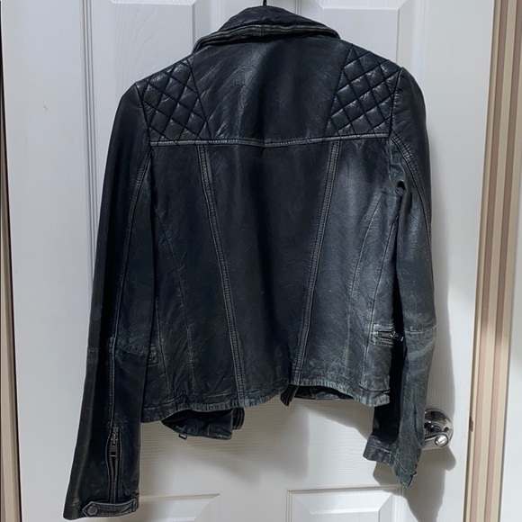 Allsaints cargo leather biker jacket - Picture 2 of 3